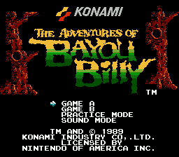 The Adventures of Bayou Billy title screenshot